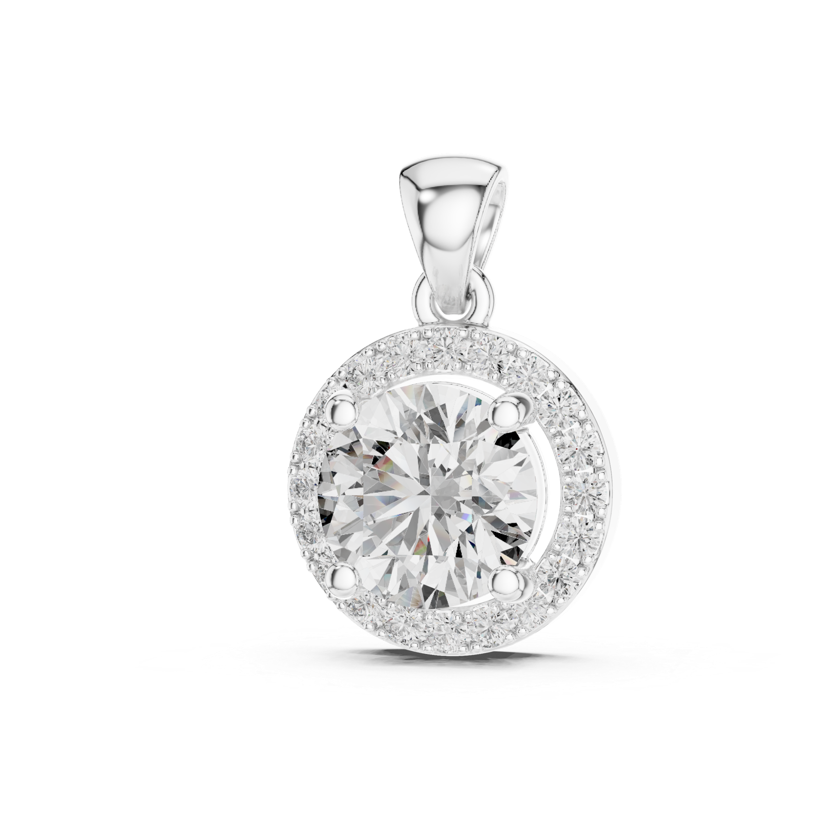 Maëlle Round Halo Pendant