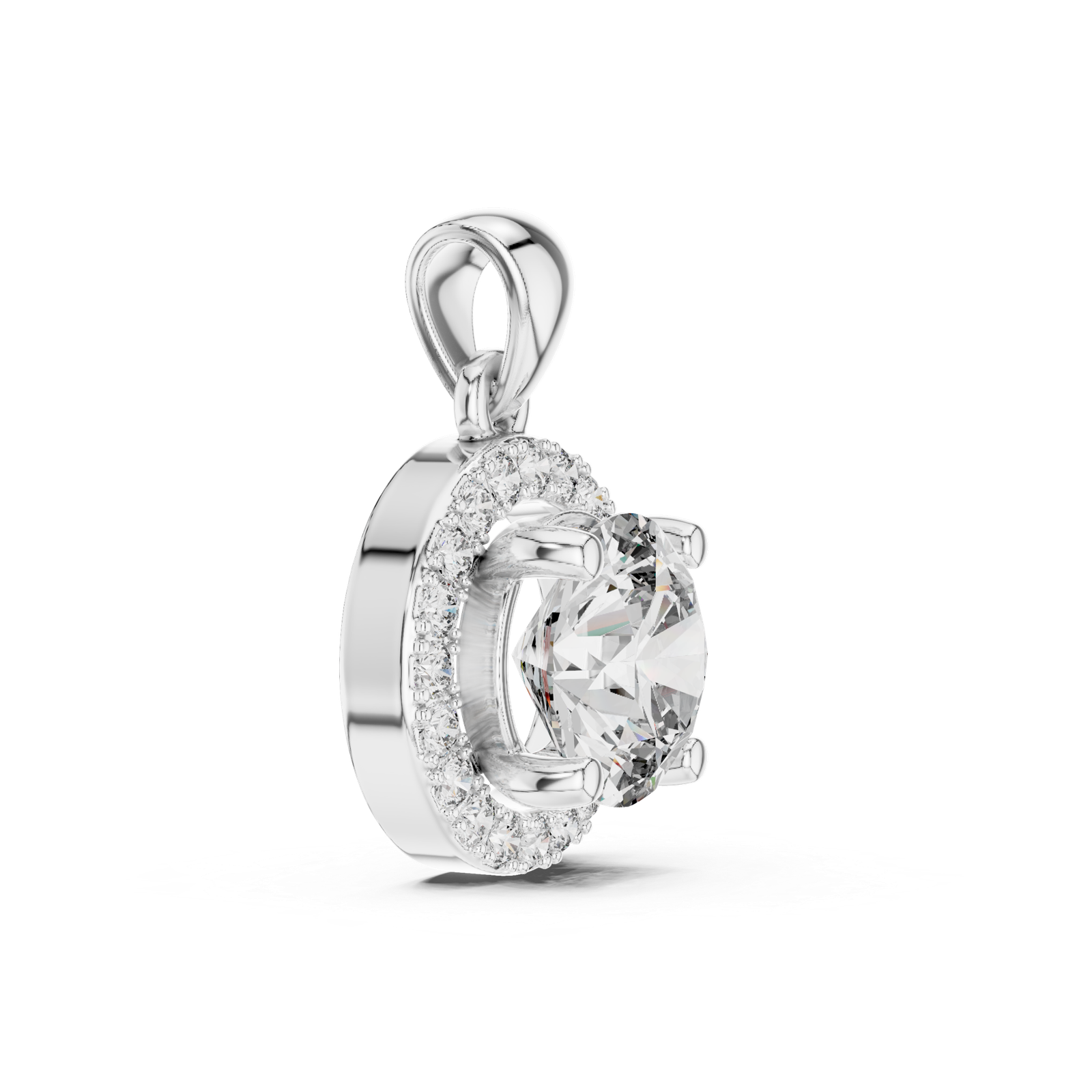 Maëlle Round Halo Pendant