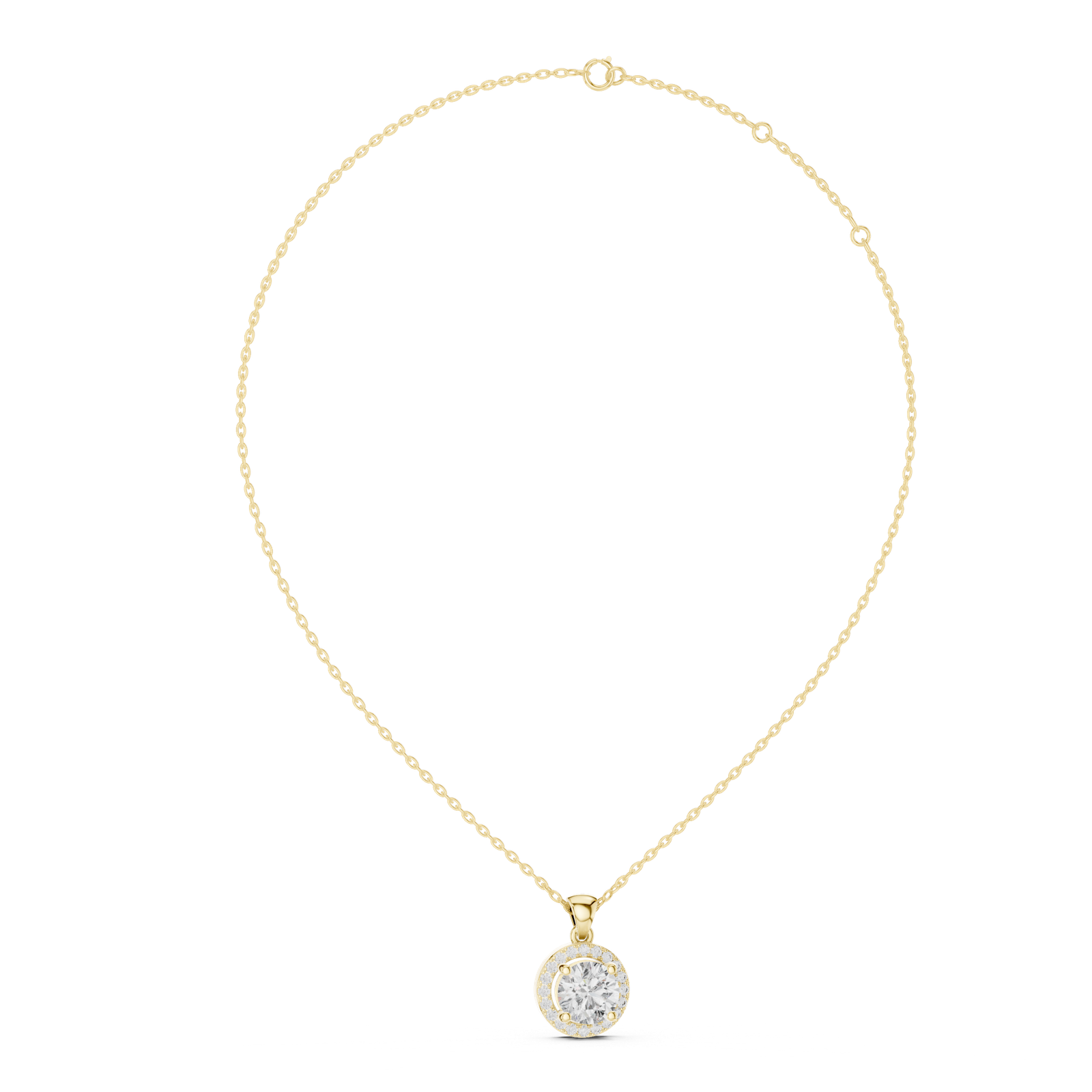Maëlle Round Halo Pendant