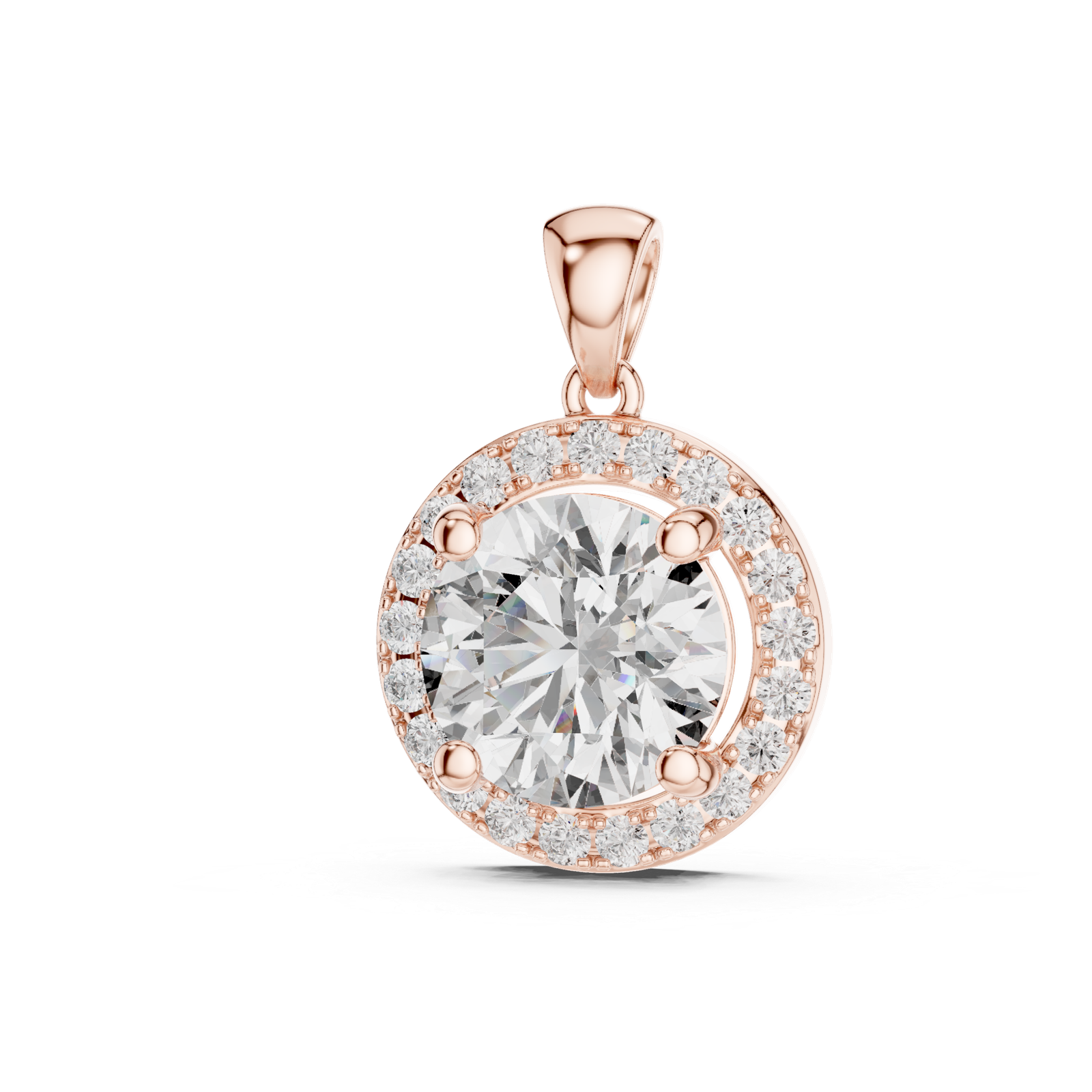 Riviera Round Double Halo Pendant