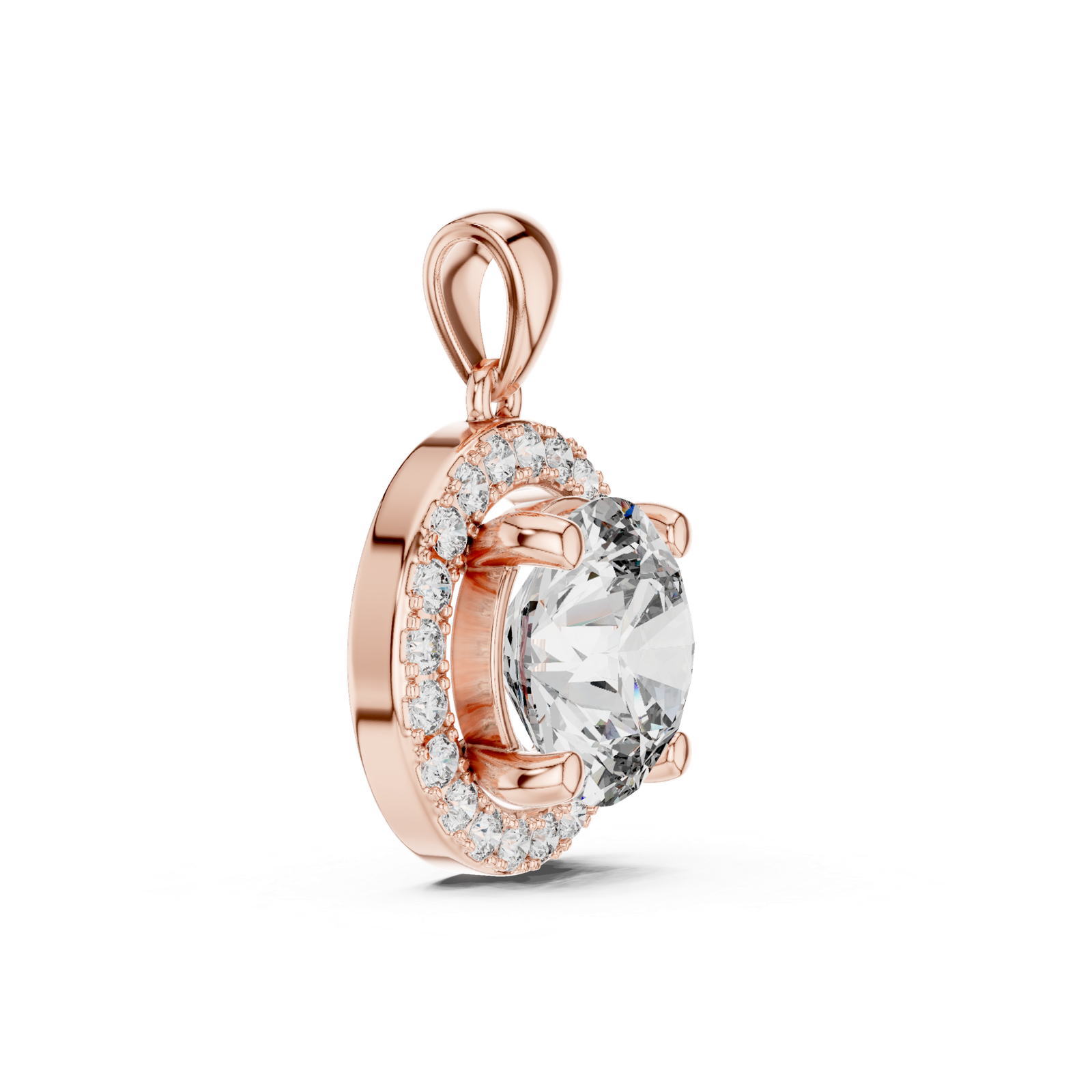 Riviera Round Double Halo Pendant