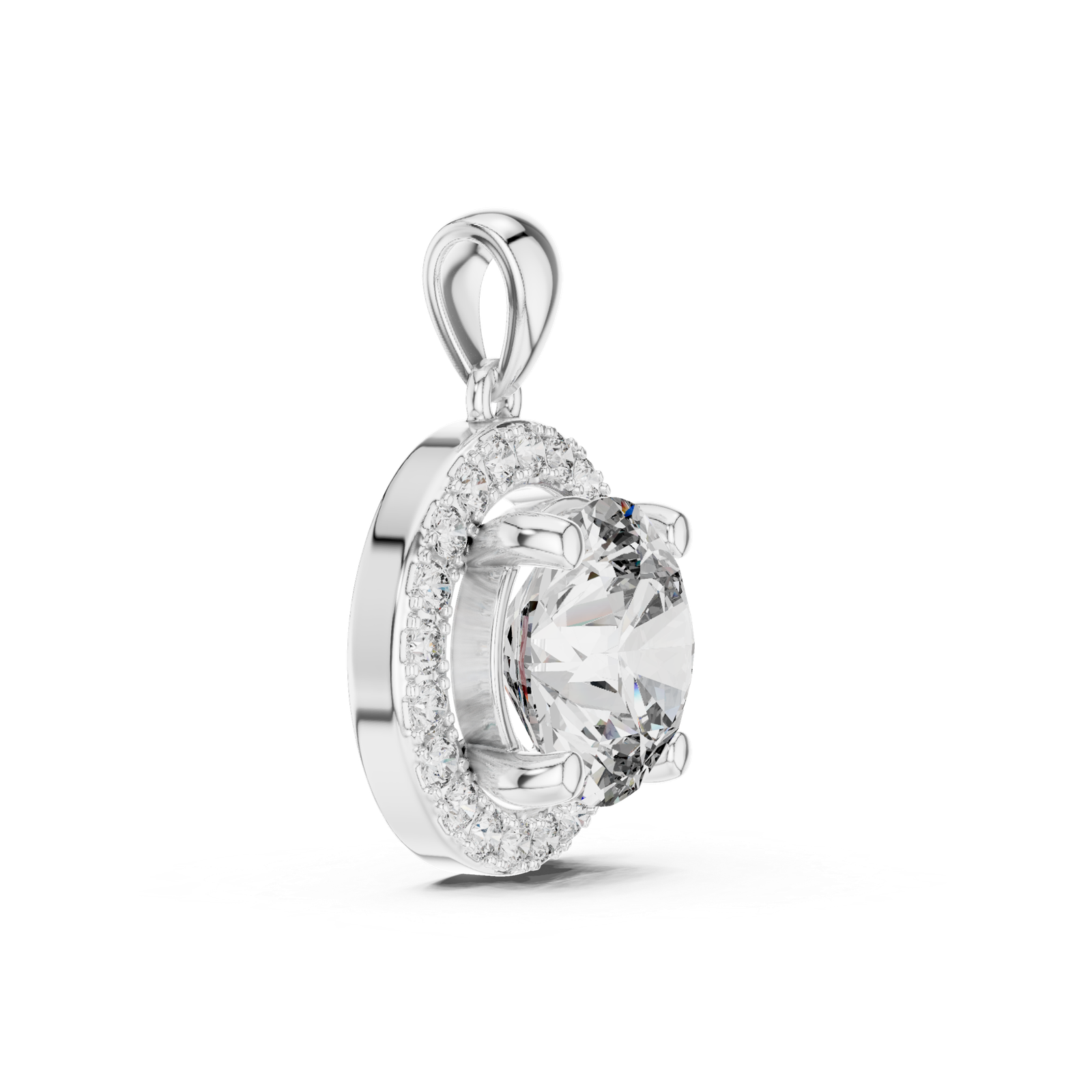 Riviera Round Double Halo Pendant