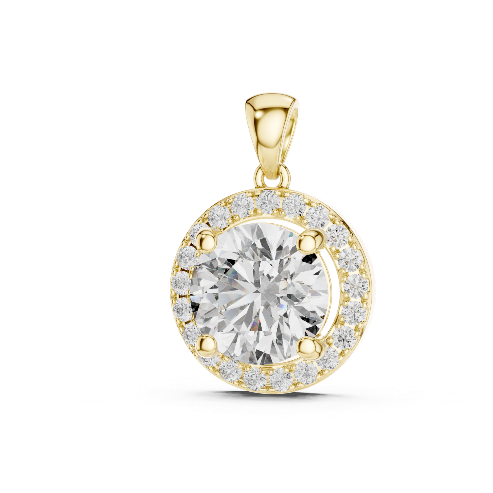 Riviera Round Double Halo Pendant