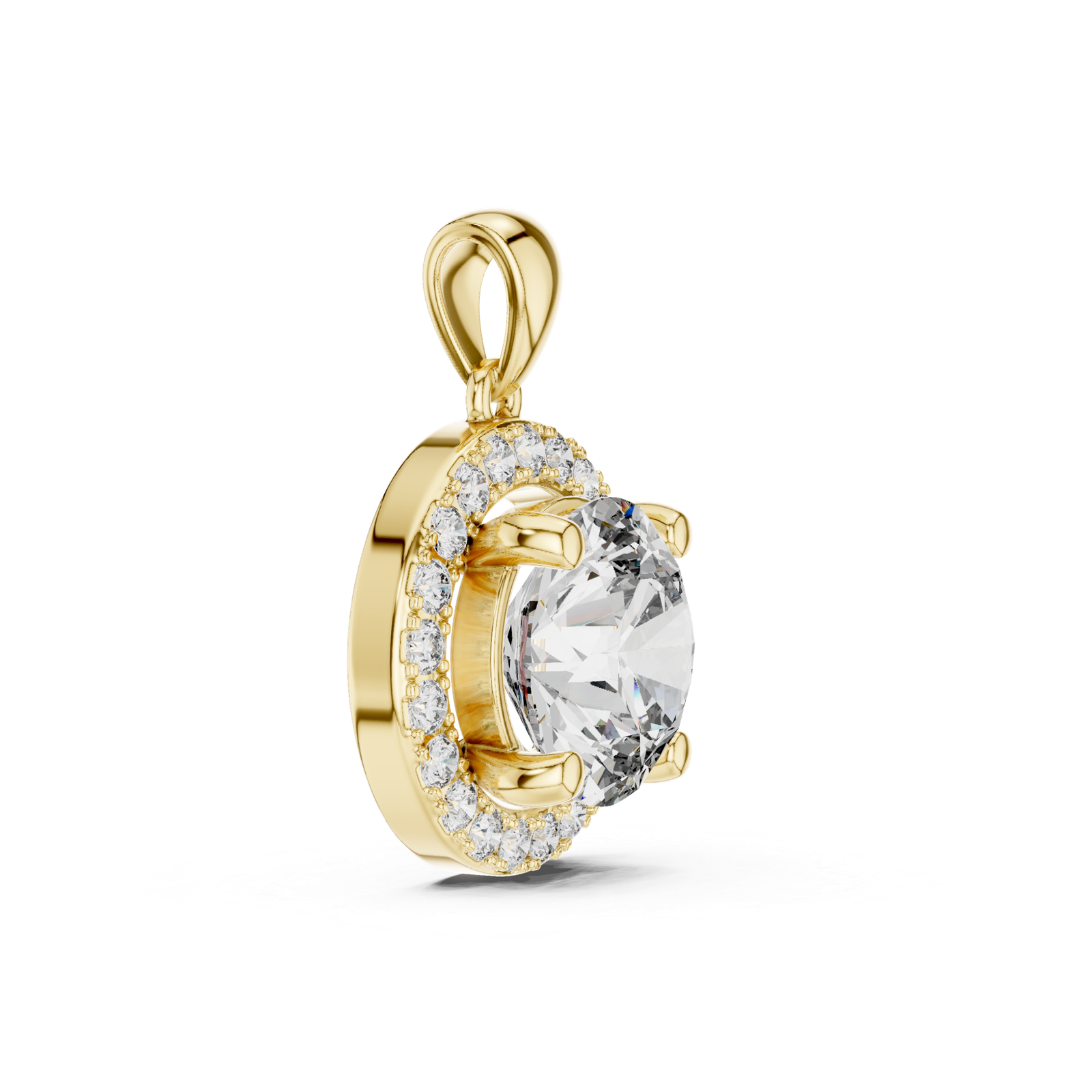 Riviera Round Double Halo Pendant